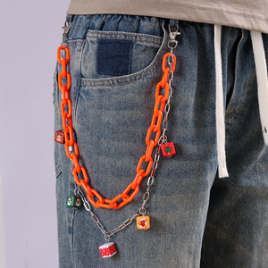 yueli Christmas Pants Chain Double Layer Acrylic Cube Pendant Waist Chain For Jeans <b>Cartoon</b> Candy Design - Product Image 1