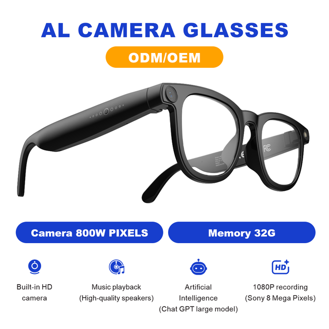 Hot Selling AI Voice Assistant Smart Glasses OLED Display Flip Waterproof Sunglasses Wireless BT Calling Speaker 12 Months for