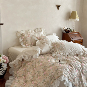 Ensemble <span class=keywords><strong>de</strong></span> literie <span class=keywords><strong>de</strong></span> style cour royale française à broderies lourdes en quatre pièces, draps, taies d'oreiller, ensembles <span class=keywords><strong>de</strong></span> housses <span class=keywords><strong>de</strong></span> couette - Product Image 5