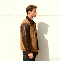 Veste Safari Homme Neohope Personnalisée en Toile de Coton Robuste, Coupe-Vent, Écologique, Style Vintage, Manches en Cuir Confortables