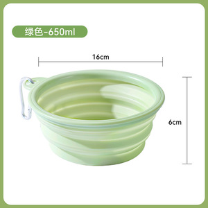 Bol pliable en silicone pour animaux de compagnie, 350 ml, 1000 ml, plat de nourriture et d'eau portable pour chats et chiens, avec mousqueton - Product Image 5