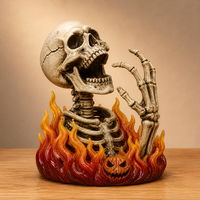 Sculpture de squelette en résine peinte à la main, thème Halloween, figurine effrayante pour maison hantée, décoration de table, thème d'horreur, cadeau pour la décoration de chambre