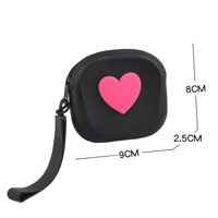 Porte-monnaie en silicone pour femme, organiseur d'écouteurs, petit sac carré, breloque, étanche, motif géométrique, style frais et doux, pour enfants