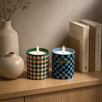 Bougie en verre personnalisée de luxe avec logo personnalisé, cire de soja naturelle aromathérapeutique, avec boîte pour la Saint-Valentin et Thanksgiving