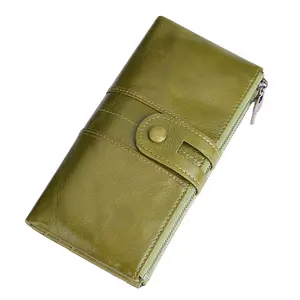 2024 Carteras Mujer Elegant Fashion Ladies Leather Clutch Purse Women Rfid Genuine Leather Long Card Phone Wallet