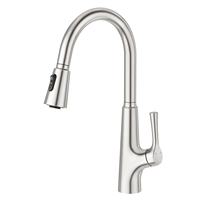 Robinet de cuisine intelligent à commande tactile, en acier inoxydable, monocommande, col de cygne pivotant à 360°, nickel brossé