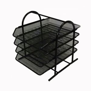 China Direct Buy Office Home <b>File</b> Metal Holder 4 Tier Mesh <b>File</b> Organizer Desk Organizer <b>Document</b> Mesh Organizer - Product Image 2