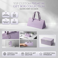 Boîtes cadeaux personnalisées, emballage de luxe, boîtes en papier violet avec poignée, impression personnalisée, vente en gros
