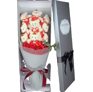 हस्तनिर्मित साबुन फूल गुलाब का फूल गुलदस्ता पैकेजिंग बक्से साबुन फूल