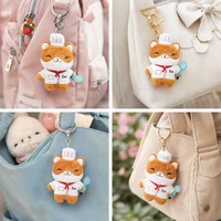 Porte-clés en peluche personnalisé Ours Chef Doux, Mini Animal en Peluche Mignon, Breloque de Sac pour Enfants et Collectionneurs