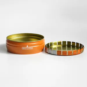 Orange and Green Throat Lozenges Aluminum Can Candy Metal Storage Box Pills Metal mints Aluminum Can