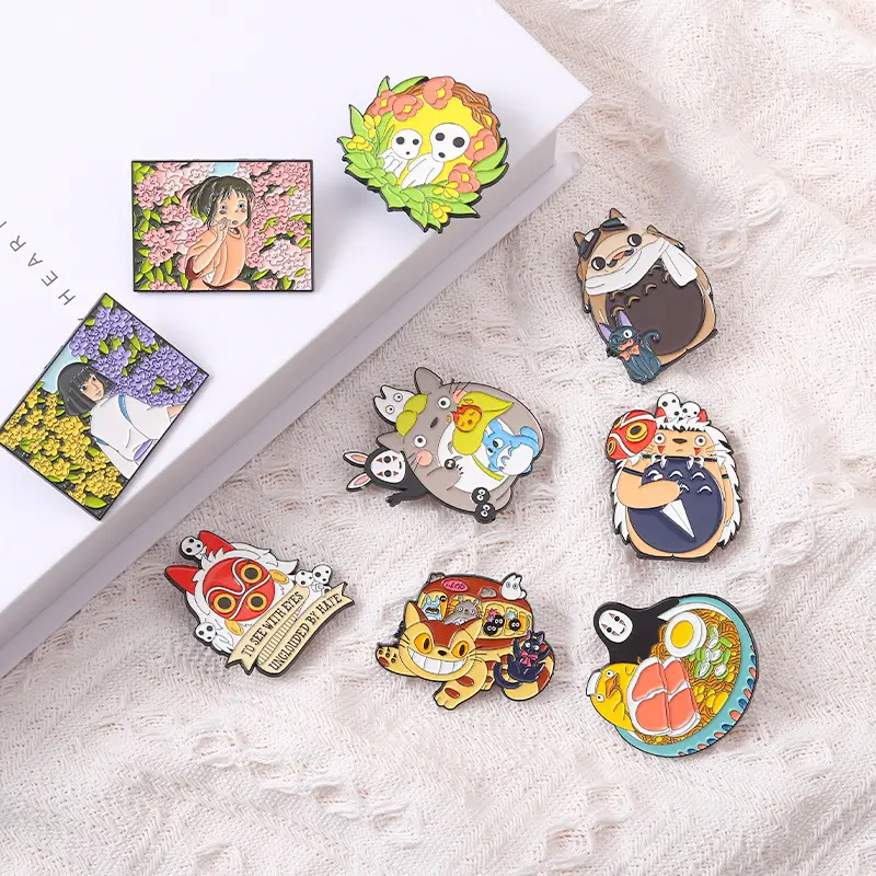 In stock fashion bulk wholesale fancy fantasy cute kawaii cartoon anime metal soft enamel lapel pin/hard enamel pin