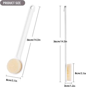 Two-sided PP Bath Body <b>Shower</b> Cleaning Tool Eco-Friendly Scrub <b>Brush</b> With Long Handle Soft Bristles Car Wash Baby Care - Product Image 4