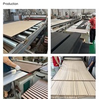 Panneaux muraux acoustiques insonorisants en bois MDF, lambris acoustiques en bois pour l'intérieur, feutre PE pour murs et plafonds