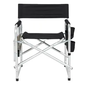 เก้าอี้อลูมิเนียมพับได้ขนาดกะทัดรัดสำหรับตั้งแคมป์พร้อมโต๊ะข้างและกระเป๋างานตามสั่งสำหรับกลางแจ้ง