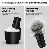 Brosse à raser électrique avec séchage centrifuge rapide protégé par un brevet américain, rechargeable par USB, sans fil, poils synthétiques de qualité supérieure