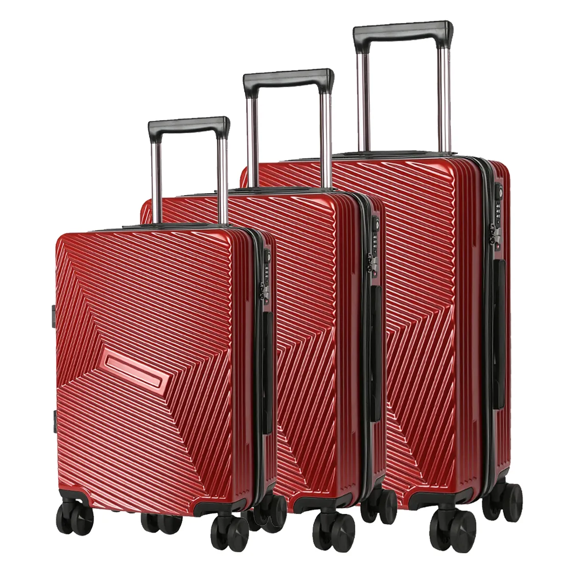 Hot Sale Travelling Bags Luggage Geometric pattern ABS Trolley Luggage 20"24" 2 PCS custom suitcase case Carry On Suitcase Sets
