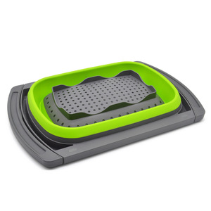 <span class=keywords><strong>Scolapasta</strong></span> Pieghevole da Appoggio con Manici Estensibili, Cesto Filtrante Retrattile da Cucina - Product Image 5