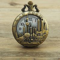 Montre de poche vintage en bronze de style chinois avec grand chiffre, perle orientale de Shanghai, souvenir touristique, horloge murale à quartz