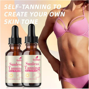 Solilan Factory 60ml Natural Sunless Tanning Drops OEM Label pribadi pelembab organik Oral Sunless suplemen wajah Herbal - Product Image 2