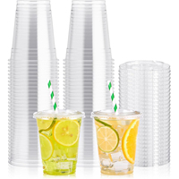 Tasses à emporter jetables en plastique transparent avec logo de marque de 12oz 20oz 24oz 16oz Tasses pour animaux de compagnie Tasse à café pour jus de bière Tasse à boissons froides avec couvercle