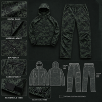 Ensemble de survêtement camouflage personnalisé pour homme, sweat à capuche et pantalon de survêtement, logo personnalisé, étiquette OEM, vente en gros, marque privée, MOQ 50 pièces, fournisseur de survêtements