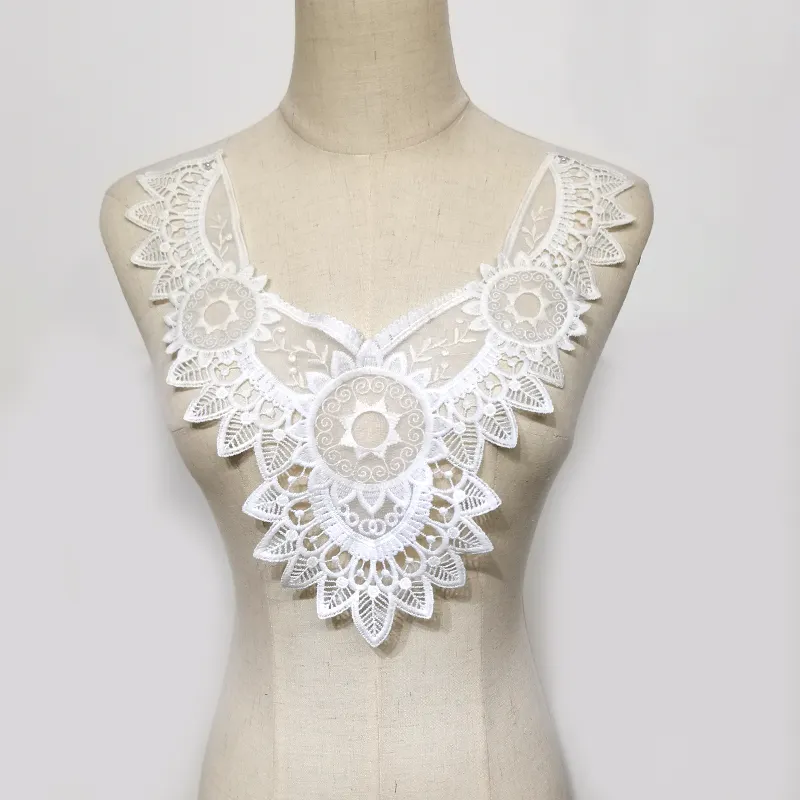 flower lace collar neckline beaded applique for sale wholesale China