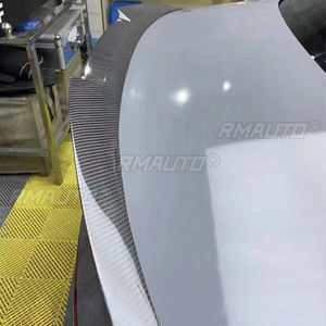 Aileron arrière en fibre de carbone style M4 pour Audi A6 C7 berline, FRP non peint, noir brillant, carbone forgé, 2012-2016 - Product Image 4