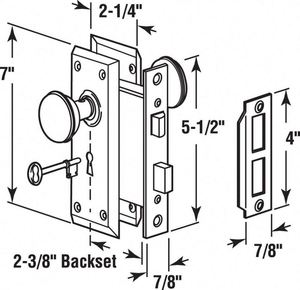Juego de Cerradura de Embutir WEKIS para Puerta Corredera de Madera, de Aleación de Zinc y Acero, Antirrobo, Impermeable, Antioxidante, con Recubrimiento en Polvo, para Interiores - Product Image 4
