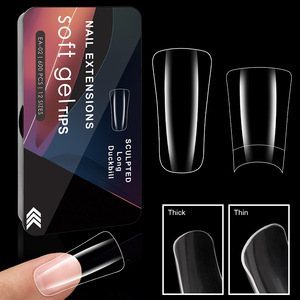 600 Uds media cubierta completa tipo pico <span class=keywords><strong>de</strong></span> pato corto estilo francés acrílico puntas <span class=keywords><strong>de</strong></span> <span class=keywords><strong>uñas</strong></span> postizas para adultos <span class=keywords><strong>uñas</strong></span> artificiales - Product Image 5