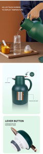 Produits écologiques Thermos en acier inoxydable pour thé ou <span class=keywords><strong>café</strong></span> Flacon <span class=keywords><strong>à</strong></span> <span class=keywords><strong>café</strong></span> Bouteille d'eau sous vide avec marqueur de temps - Product Image 3