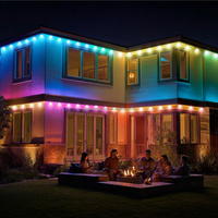 Éclairage extérieur permanent IP67 RGBWIC 9 pouces à espacement de pierres précieuses, lumières ponctuelles 48V pour la décoration des avant-toits de maisons de vacances