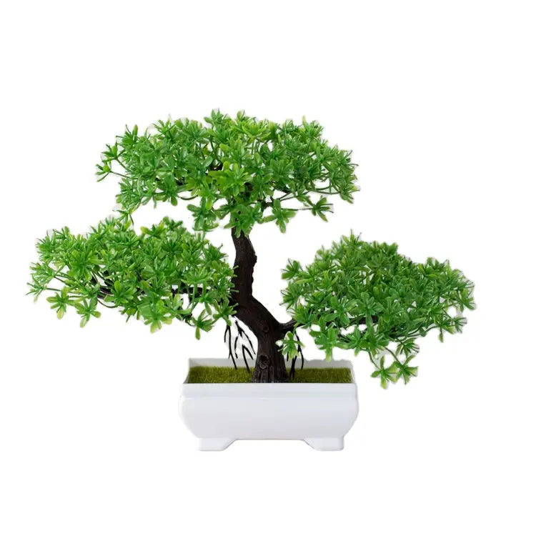 Venta al por mayor de la fábrica PENZ002 bajo-costo de árboles de pino artificial plantas bonsai con hierba