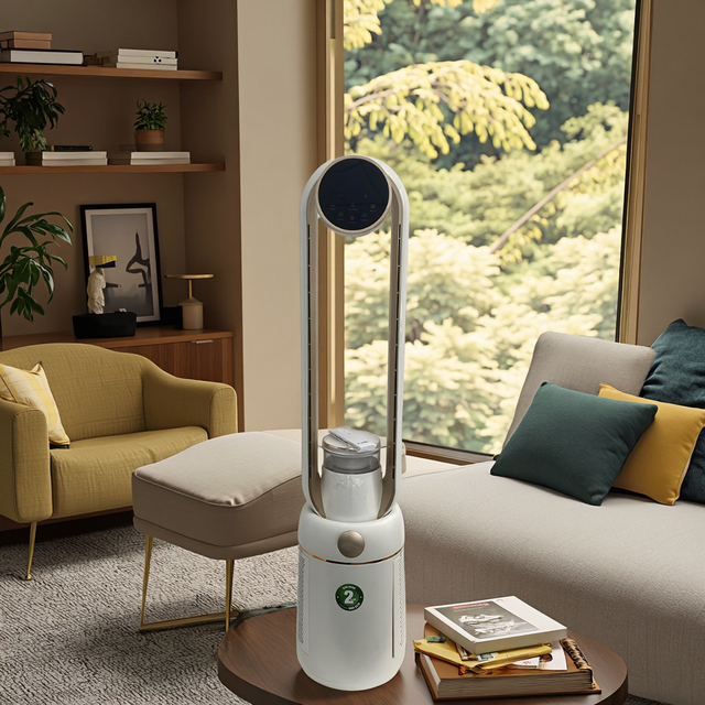 High Quality Pedestal Bladeless Fan with Digital Control and Quiet Operation for Household Use 3-Speed