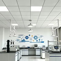 Panneau de plafond en fibre de verre ignifuge 595x595mm 12-30mm insonorisant utilisé en classe/laboratoire