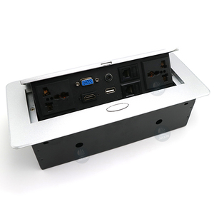 Jiaxin Network Zinc Alloy USB Embedded Sliver Round Edges Desktop <strong>Universal</strong> <strong>Sockets</strong> for Table - Product Image 3