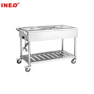 Elektrische 4 Pan Buffet Bain Marie Trolley/Voedsel Warmer Trolley/Warm Voedsel Warmer