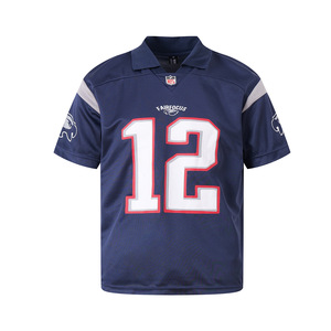 2025 Zomer Sneldrogende Hoge Polyester Poloshirt Met Korte Mouwen Bedrukte Top Voor American Football & Ijshockey - Product Image 1