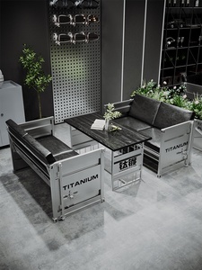 Conjunto de Mesa y Sillas de Bambú Estilo Industrial, Personalizable, para <span class=keywords><strong>Bar</strong></span>, Hogar, Cafetería, Gimnasio, <span class=keywords><strong>Bar</strong></span> Musical - Product Image 1