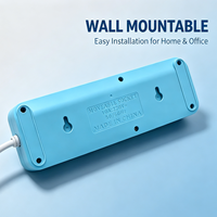 Multiprise murale universelle à 3 prises avec interrupteurs individuels et 2 ports USB, rallonge de charge USB pour la maison
