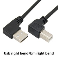 Cable de Impresora USB-A 2.0 Macho a USB-B Macho en Ángulo de 90 Grados (Izquierda/Derecha/Arriba/Abajo)