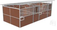 Stall pour chevaux portable Seepoem sur mesure avec porte coulissante, construction en bambou/contreplaqué, structure en acier durable, garantie 1 an