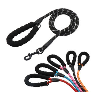 Reflective Nylon <b>Dog</b> <b>Leash</b> With Padded Handle Simple Style For <b>Dogs</b> Black Pink Blue Red Orange Colors - Product Image 1