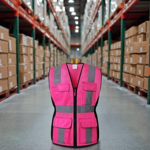 Chaleco de Seguridad Reflectante de Alta Visibilidad para Mujer, Ropa de Trabajo Transpirable de Malla con Bolsillos y Cremallera, Logotipo Personalizable - Product Image 1