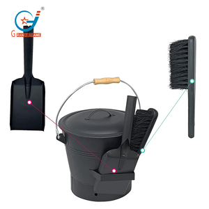 Bán Buôn Bán Hot 4.8Gallon Lò Sưởi Phụ Kiện Fireside Than Và Trong Nhà Ngoài Trời Sử Dụng Tro Kim Loại Xô Với Xử Lý Xẻng - Product Image 2