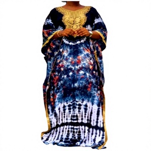 Pur bohème Designer rayonne caftan à la mode asymétrique décolleté dentelle décoration cravate teinture motif travail étage longueur exportation - Product Image 1
