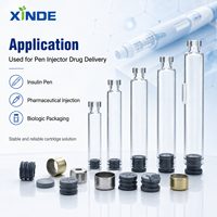 Flacons et bouteilles en verre borosilicate transparent de marque Xinde OEM/ODM avec impression sérigraphique pour usage pharmaceutique et médical, origine Chine