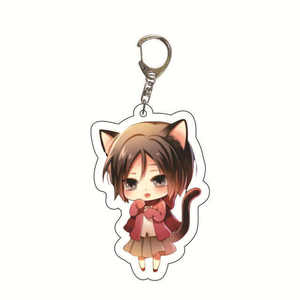 Mode Anime Attaque sur Titan Levi Ackerman <span class=keywords><strong>Eren</strong></span> Jaeger Porte-clés Pendentif Cosplay Double Face Acrylique Garçon Fille Porte-clés Porte-clés - Product Image 2