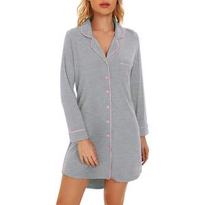 Camisón para Mujer con Logotipo Personalizado, Camisón de Bambú para Mujer al por Mayor, Fábrica de Ropa de Bambú - Product Image 1