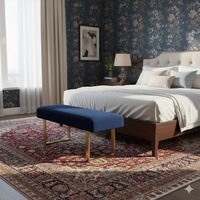 Banc rembourré en velours moderne de luxe, tissu en lin doux capitonné, structure en acier durable, salon, hôtel, hôpital